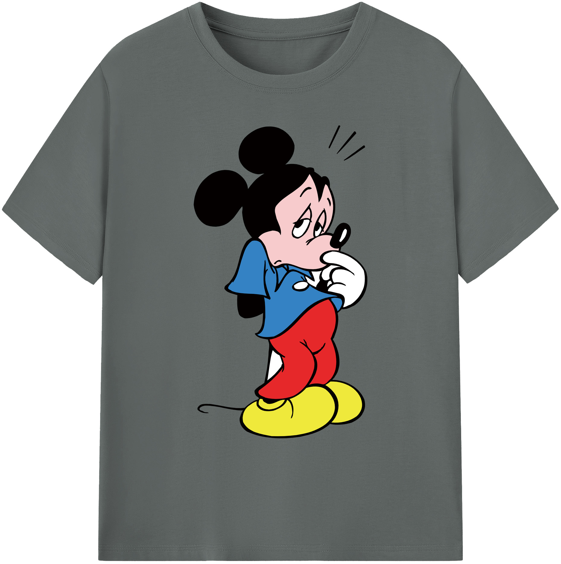 ミッキーマウス Mickey Mouse 綿100％ メンズ半袖Tシャツ｜肌触りやわらか＆通気性